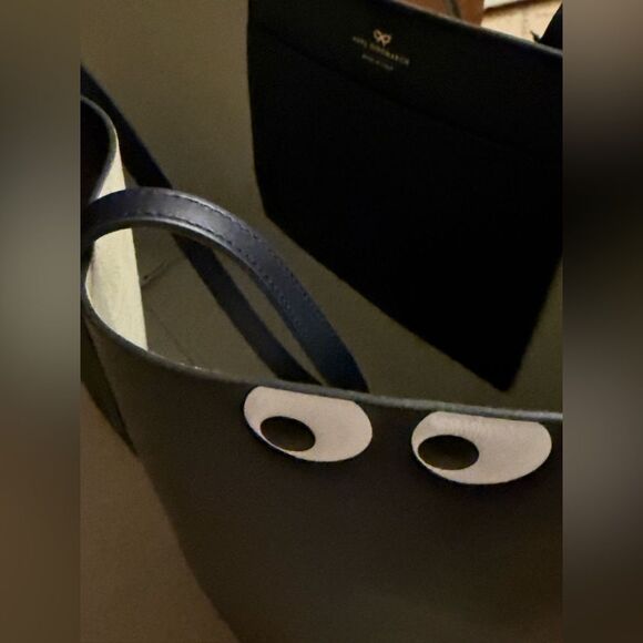 Anya Hindmarch Ebury Eyes Tote Bag in Navy Leather NWT - Picture 13 of 13